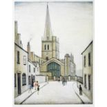 After Laurence Stephen Lowry RBA, RA (1887-1976) ''Burford Church'' Signed and numbered 259/850,