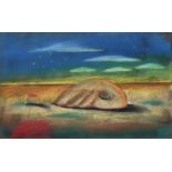 Toni del Renzio (1915-2007) Italian/Russian Surrealist landscape Signed and dated (19)98, pastel,