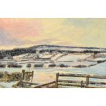 Sonia Lawson RA (b.1934) ''Winter near Preston Under Scar, Wensleydale'' Signed, inscribed verso,
