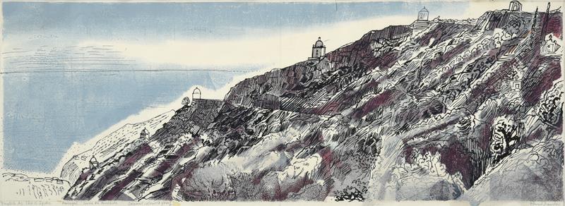 Edward Bawden, CBE RA (1903-1989) ''Portugal: Serra da Arrabida'' Signed and inscribed, artist's