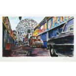 Bob Dylan (b.1941) American ''Amusement Park'' Signed and numbered 142/295, giclee print from ''