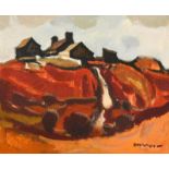 Donald McIntyre RCA (1923-2009) Scottish Hillside Farm Signed, oil on board, 51cm by 63.5cm Artist's