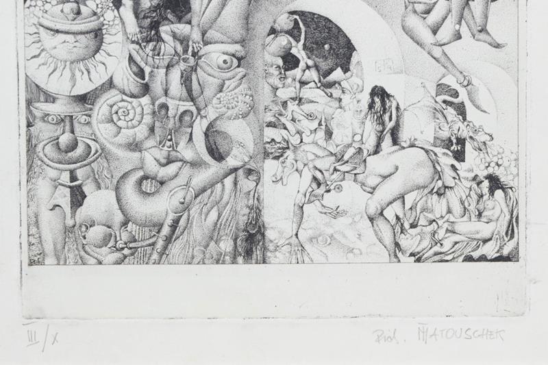 Peter Laszlo Peri (1899-1967) ''His Dream Woman'' Signed and dated 1947, etching and aquatint, - Image 6 of 6