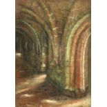 Herbert Whone (1925-2011) Scottish ''Cellarium Fountains Abbey'' Signed, inscribed and dated (19)88,