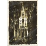 John Egerton Christmas Piper CH (1903-1992) ''Christ Church, Spitalfields, London'' Signed and