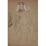 Harry Epworth Allen RBA, PS (1894-1958) ''Male Figure Study'' Wearing a flat cap Signed, mixed