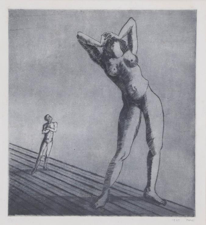 Peter Laszlo Peri (1899-1967) ''His Dream Woman'' Signed and dated 1947, etching and aquatint,