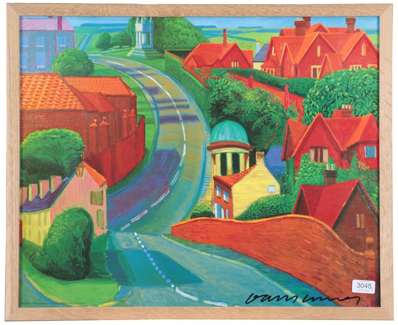 After David Hockney OM, CH, RA (b.1937) ''The Road Across the Wolds'' Signed, lithographic poster, - Image 4 of 6