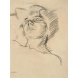 Samuel John Peploe RSA (1871-1935) Scottish ''At Rest'' Signed, conte crayon, 27cm by 20cm