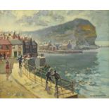 Hurst Balmford (1871-1950) ''Evening at Staithes, Yorkshire'' Signed, oil on board 44cm by 54cm