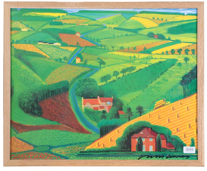 After David Hockney OM, CH, RA (b.1937) ''The Road Across the Wolds'' Signed, lithographic poster,