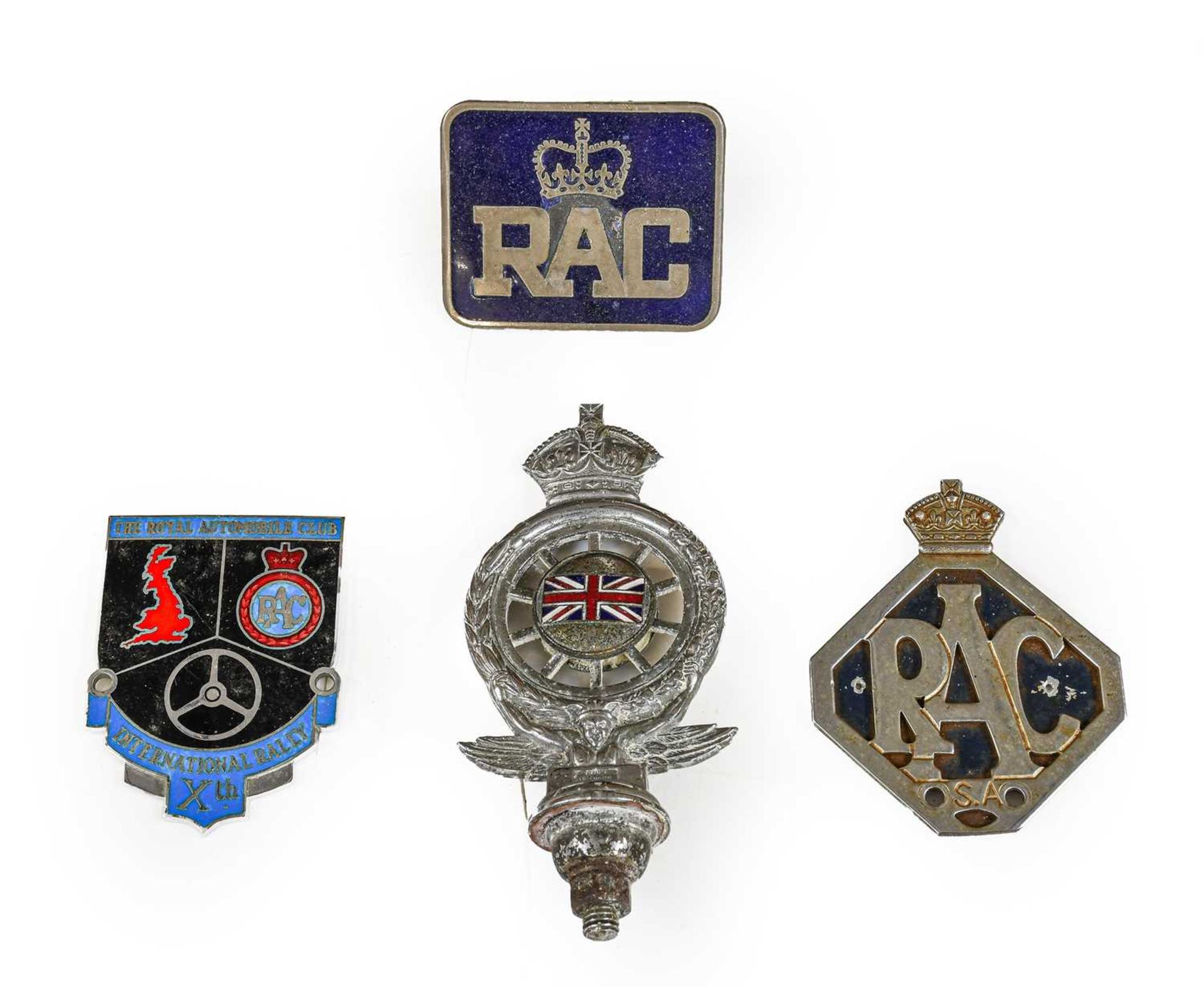 The Royal Automobile Club International Rally Xth: A Chromed and Enamel Car Badge; An RAC