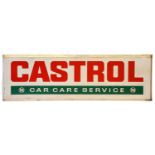Castrol Car Care Service: A Single-Sided Aluminium Advertising Sign, the reverse stamped A Cowling