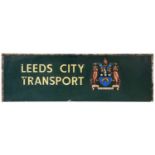 A Single-Sided Aluminium Advertising Sign, Leeds City Transport, 45cm by 138cm