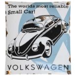 Volkswagen, The Worlds Most Reliable Small Car, a single-sided advertising sign, 49.5cm by 39.5cm