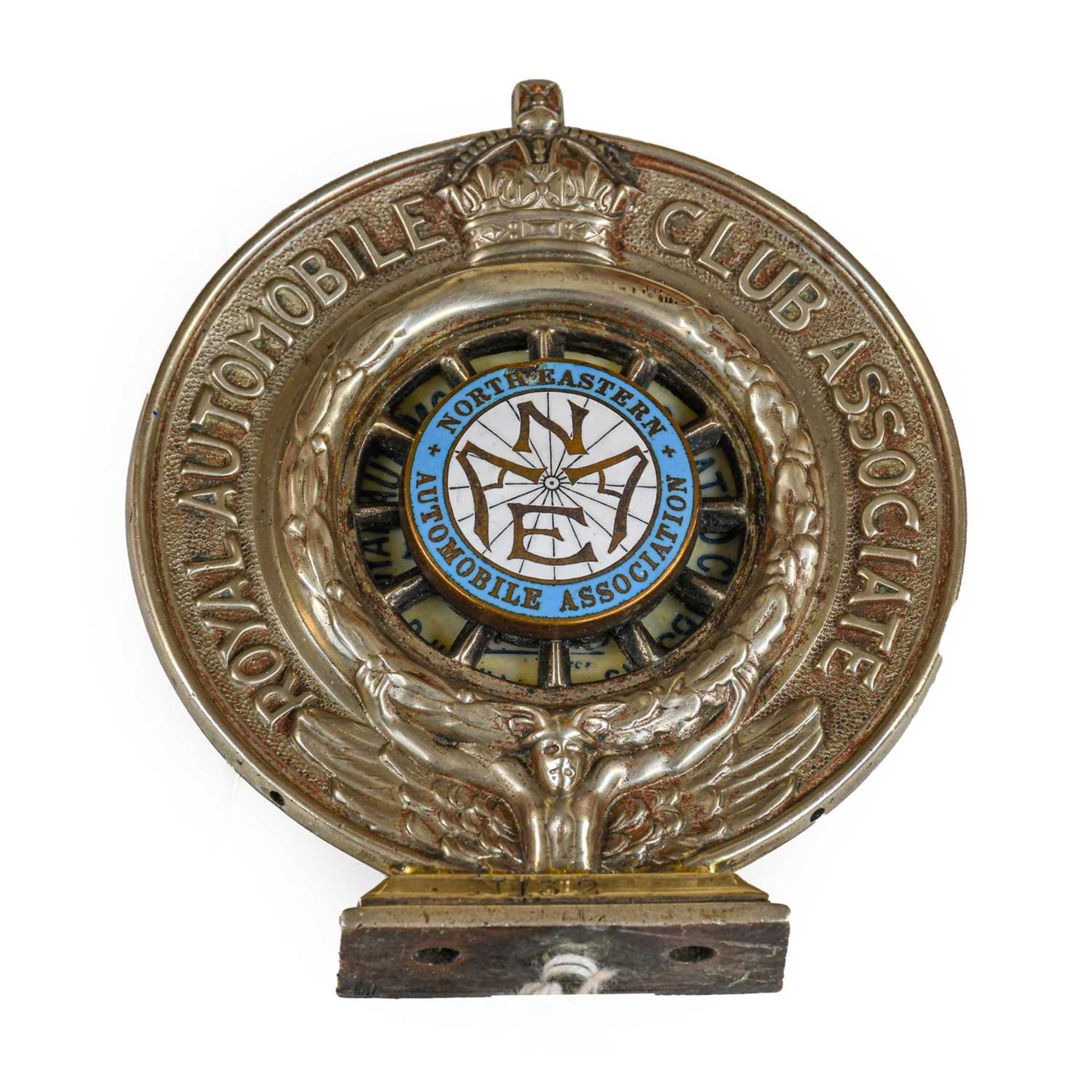 Alkerton & Co: A Silver Plated Royal Automobile Club Associate Car Mascot, no.N132 and enamelled