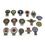 Sixteen Assorted Chromed and Enamel Car Badges, to include ESP Motor Club, The Vanguard Owners’