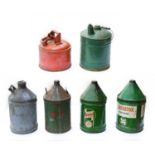 Six Assorted Agriculture Fuel Cans, to include 2x 5-gallon Agri Castrol Tractor Oil examples