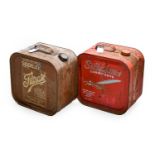 A Vintage Silkolene Lubricants 5-Gallon Fuel Can, painted red; and An Armstrong-Siddeley Filtrate