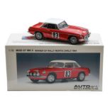 Auto Art 1:18 Scale MGB GT MkII Winner Of Monte Carlo Rally 1964 (Excellent, box Excellent)