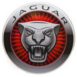 Jaguar: A Reproduction Illuminated Sign, 83cm diameter with power adapter