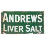 Andrews Liver Salt: A Single-Sided Enamel Advertising Sign, 76cm by 147cm (a/f)