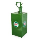 Wakefield Castrol Motor: A Repainted Green Metal Oil Dispenser, with adhesive labels, 51cm by 51cm