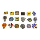 Eighteen Assorted Chromed Metal and Plastic Car Badges, to include Fellowship of Riders, The Pre-War