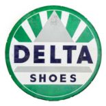 Delta Shoes: A Single-Sided Circular Enamel Advertising Sign, 61cm diameter