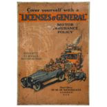 A 1920/30 Single-Sided Aluminium Advertising Sign, Licences & General/Cover Yourself with a Motor