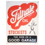 A Single-Sided Aluminium Advertising Sign, Full Tread Oil Stockists, Sign of a Good Garage, the