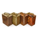 Four Vintage 2-Gallon Fuel Cans, comprising Shell Mex and 3x Shell Motor Spirit