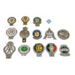 Fourteen Assorted Chromed and Enamel Car Badges, to include AA Rhodesia Members’ Club, Edward VII