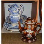 A quantity of early 19th century Staffordshire pottery to include a Davenport jug in the Geneva