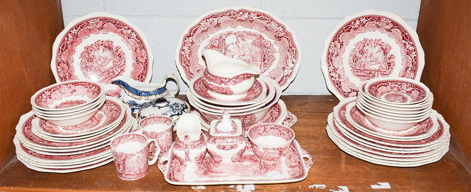 A Masons dinner and tea service in the Vista pattern, a Wedgewood Susie Cooper tea set in Blue