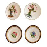 A pair of Minton Aesthetic movement cabinet plates painted with Japanese Ikebana studies; together