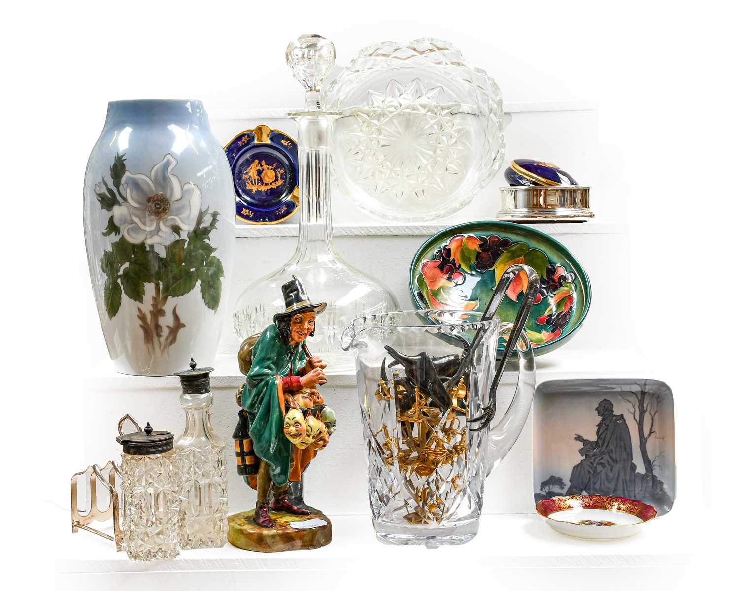 A quantity of ceramics, silver plate and cut glass, to include a Moorcroft bowl in the leaves and - Image 2 of 2