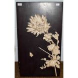 A Japanese Meiji period panel applied with...