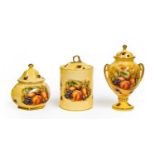 Three pieces of Aynsley Orchard Gold china