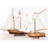 Four scratch built models of sailing boats (4)