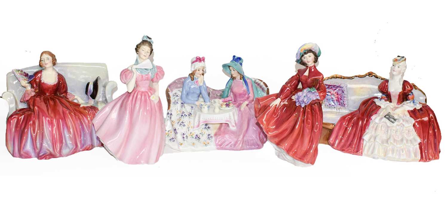 A collection of Royal Doulton porcelain figures, mostly formed as ladies, to include 'A Victorian - Image 2 of 4