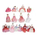 A collection of Royal Doulton porcelain figures, mostly formed as ladies, to include 'A Victorian