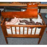 Two dolls cribs, a dolls bed and various bisque and other dolls including Armand Marseilles