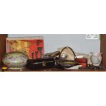 Sundry items to include a 20th century Canton Famille rose bowl & cover, an oriental hardstone inset