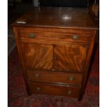 A converted Georgian mahogany commode, 63cm by 60cm by 83cm