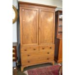 A Georgian mahogany linen press (a.f) 130cm by 61cm by 220cm