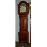 A mahogany eight-day longcase clock, 19th century, 13" arch painted dial signed Henry Jackson,