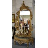 A Giltwood Pier Glass, modern, the arched...