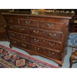 An 18th/19th century mahogany Lancashire chest 161cm by 54cm by 105cm