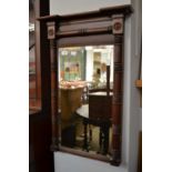 A Regency mahogany inverted breakfront mirror 54cm by 80cm